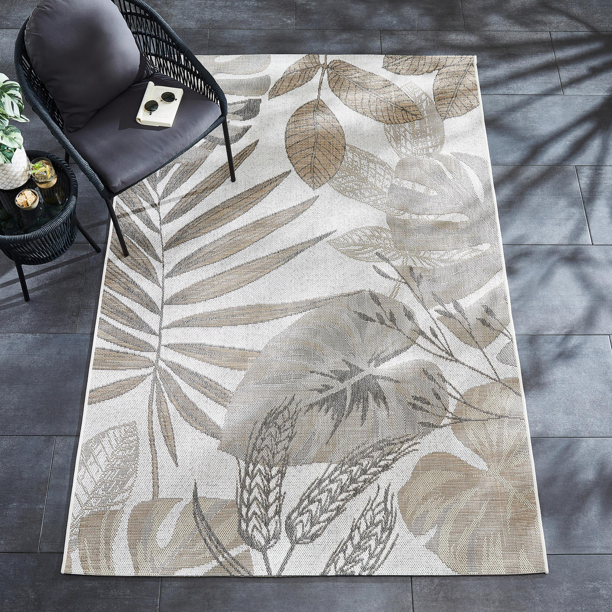 KÜLTÉRI SZŐNYEG  Palm  - bézs, Design, textil (160/230cm) - Novel
