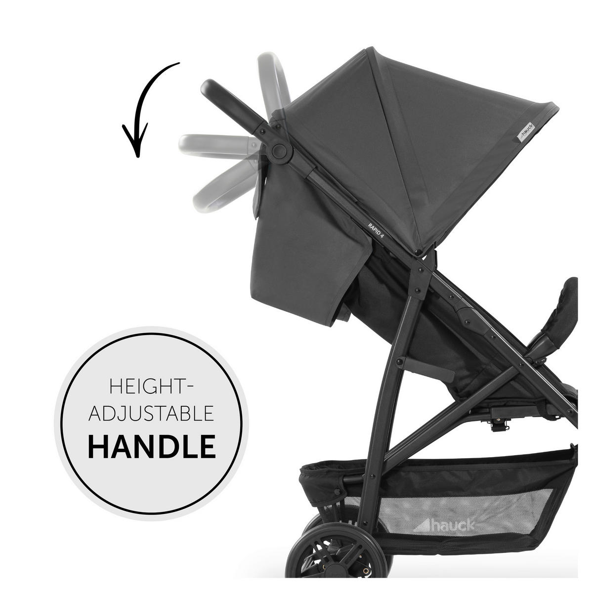 BUGGY RAPID 4  - Schwarz/Grau, Basics, Textil/Metall (54/104/92cm) - Hauck