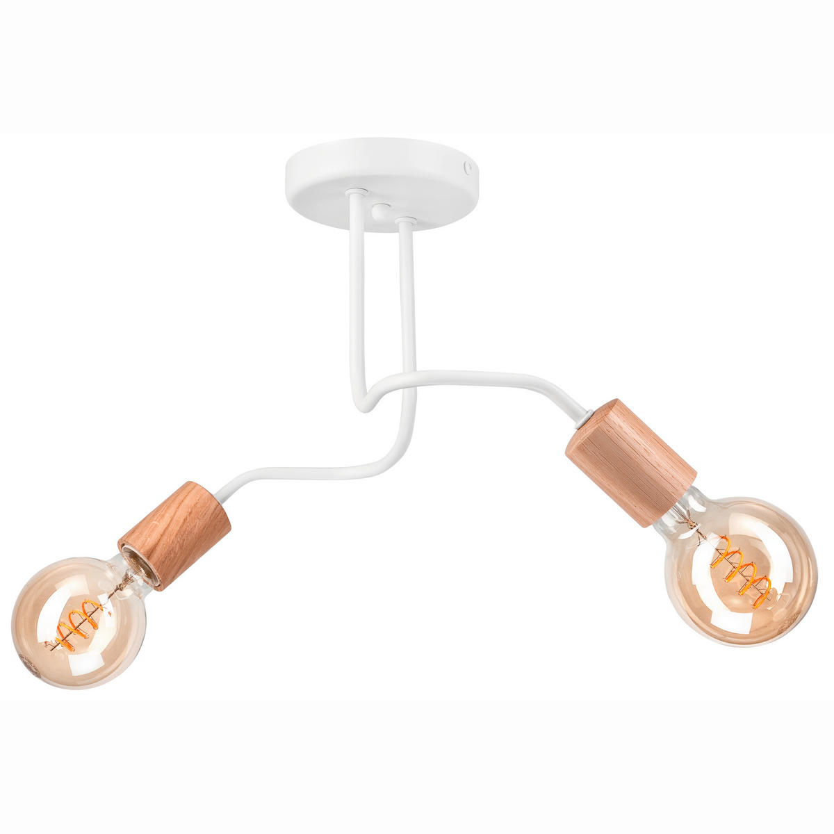 DECKENLEUCHTE  45/26 cm    - Weiß, Basics, Holz/Metall (45/26cm)