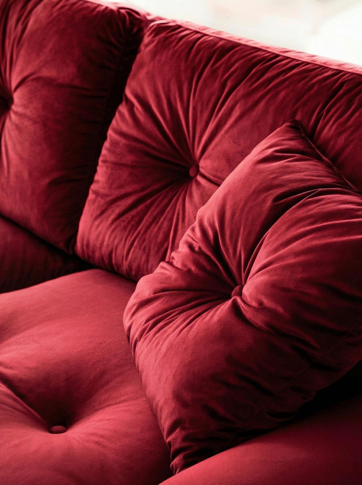 ECKSOFA Eckteil  TOKIO-REC.2S Dunkelrot Samt  - Dunkelrot, MODERN, Holz/Textil (275/157cm) - MID.YOU