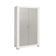OMARA ZA OBLAČILA 1761079, bela, siva - siva/bela, Basics, umetna masa/leseni material (113,1/194,3/52,1cm) - Paidi