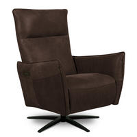 RELAXSESSEL Leder Dunkelbraun  - Dunkelbraun/Schwarz, Design, Leder/Metall (77/107/88cm) - Livetastic
