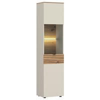 VITRINE Kaschmir, Eiche Artisan  - Kaschmir/Eiche Artisan, Basics, Glas/Holzwerkstoff (45/195/40cm) - Livetastic
