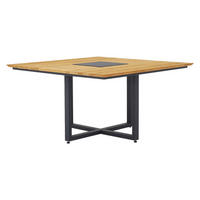 GARTENTISCH 140/140/75 cm  - Graphitfarben/Teakfarben, Design, Holz/Metall (140/140/75cm) - Zebra 