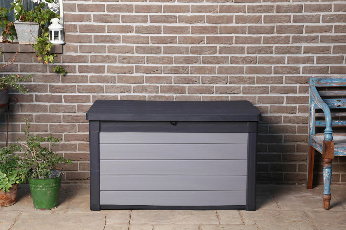 KISSENBOX 122,9/70,6/62,1 cm  - Anthrazit/Grau, Basics, Kunststoff (122,9/70,6/62,1cm) - Ambia Garden