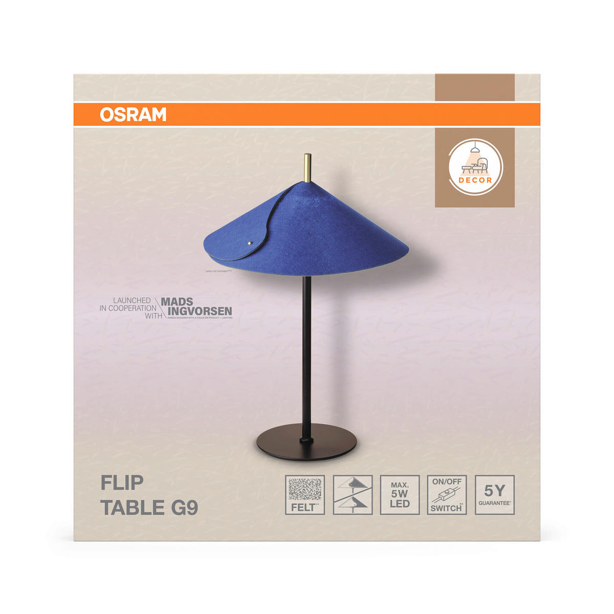 TISCHLEUCHTE 35/52 cm   - Blau, Basics, Glas/Textil (35/52cm) - Osram