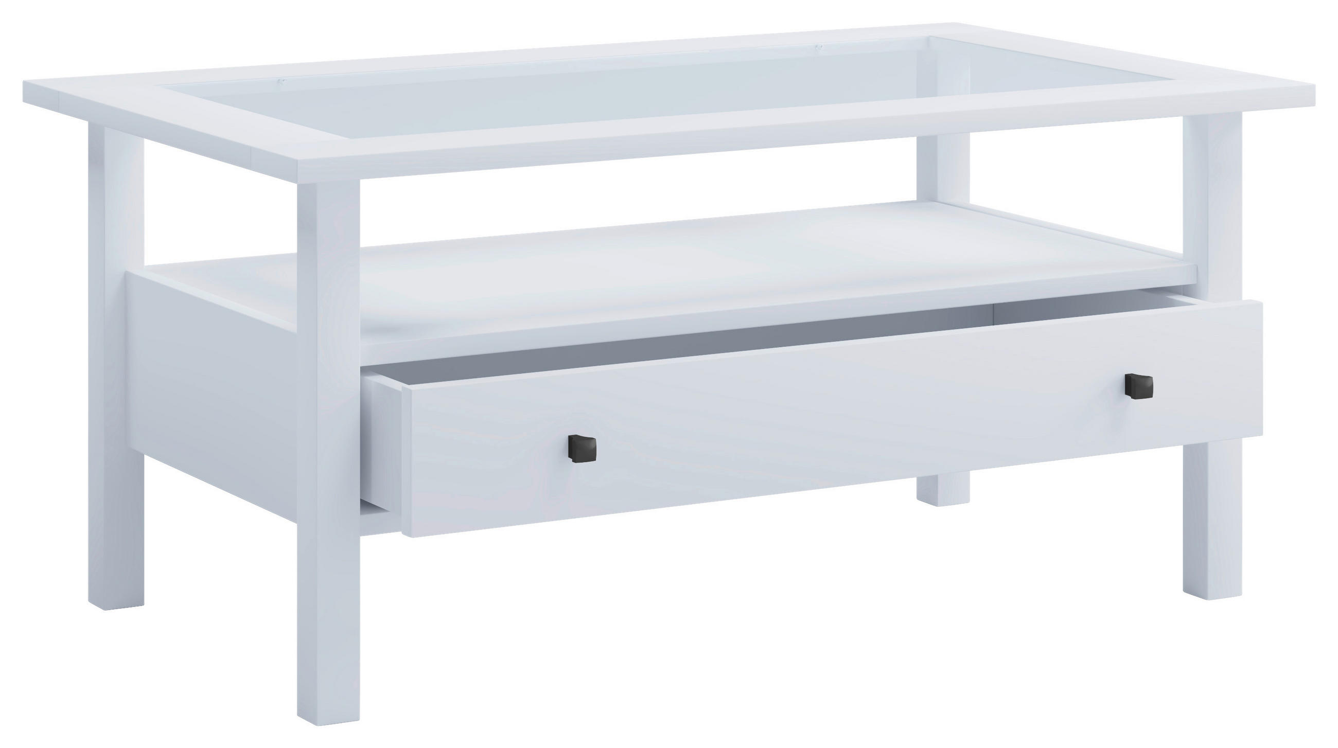 COUCHTISCH ESG rechteckig Weiß  - Schwarz/Weiß, LIFESTYLE, Glas/Holzwerkstoff (90/42/54cm) - MID.YOU