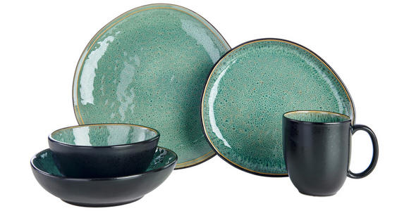 KOMBISERVICE SØREN GREEN 10-teilig  - Grün, Trend, Keramik - Novel