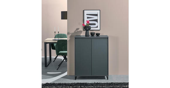 KOMMODE in 80/103/38 cm - Anthrazit/Schwarz, KONVENTIONELL, Holzwerkstoff/Metall (80/103/38cm) - Carryhome
