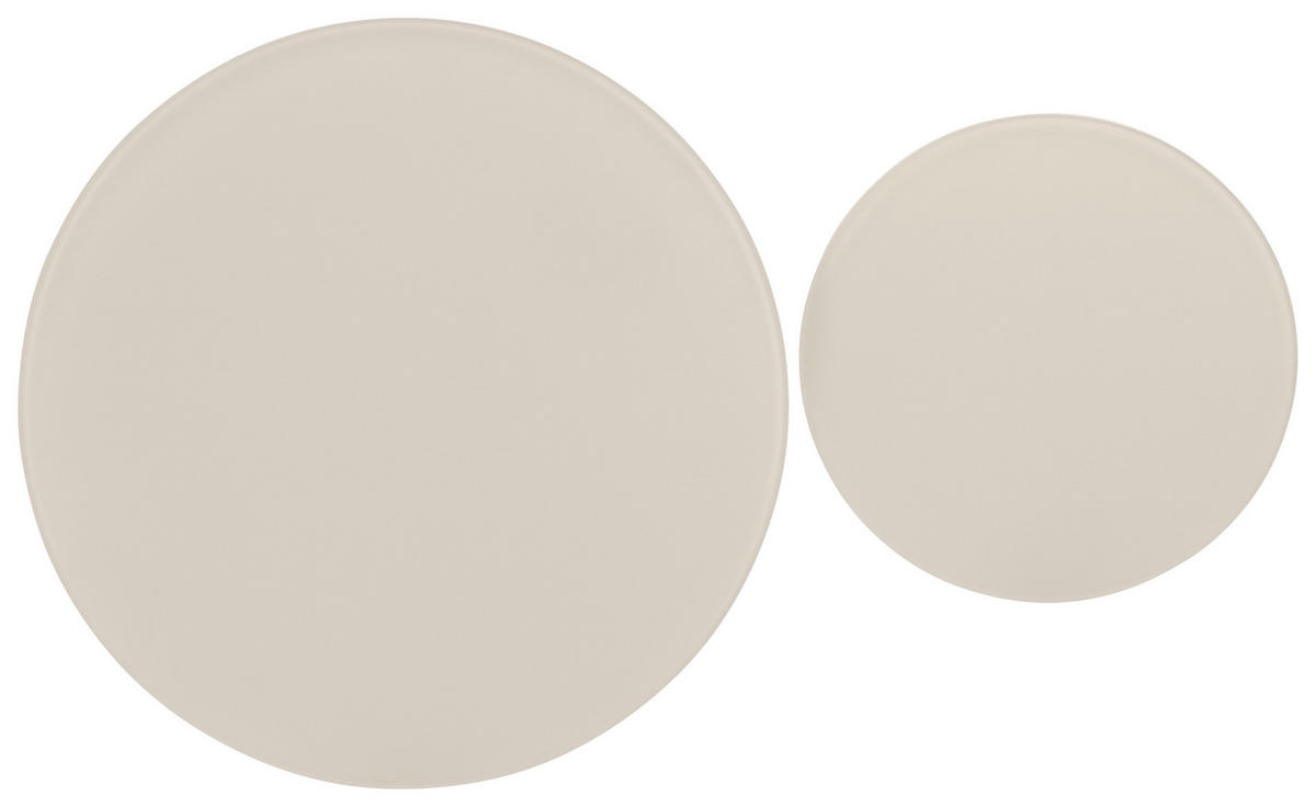 COUCHTISCHSET 70-45/70-45/39-45 cm Klarglas rund Kaschmir, Beige  - Kaschmir/Beige, Design, Glas/Metall (70-45/70-45/39-45cm) - Stylife