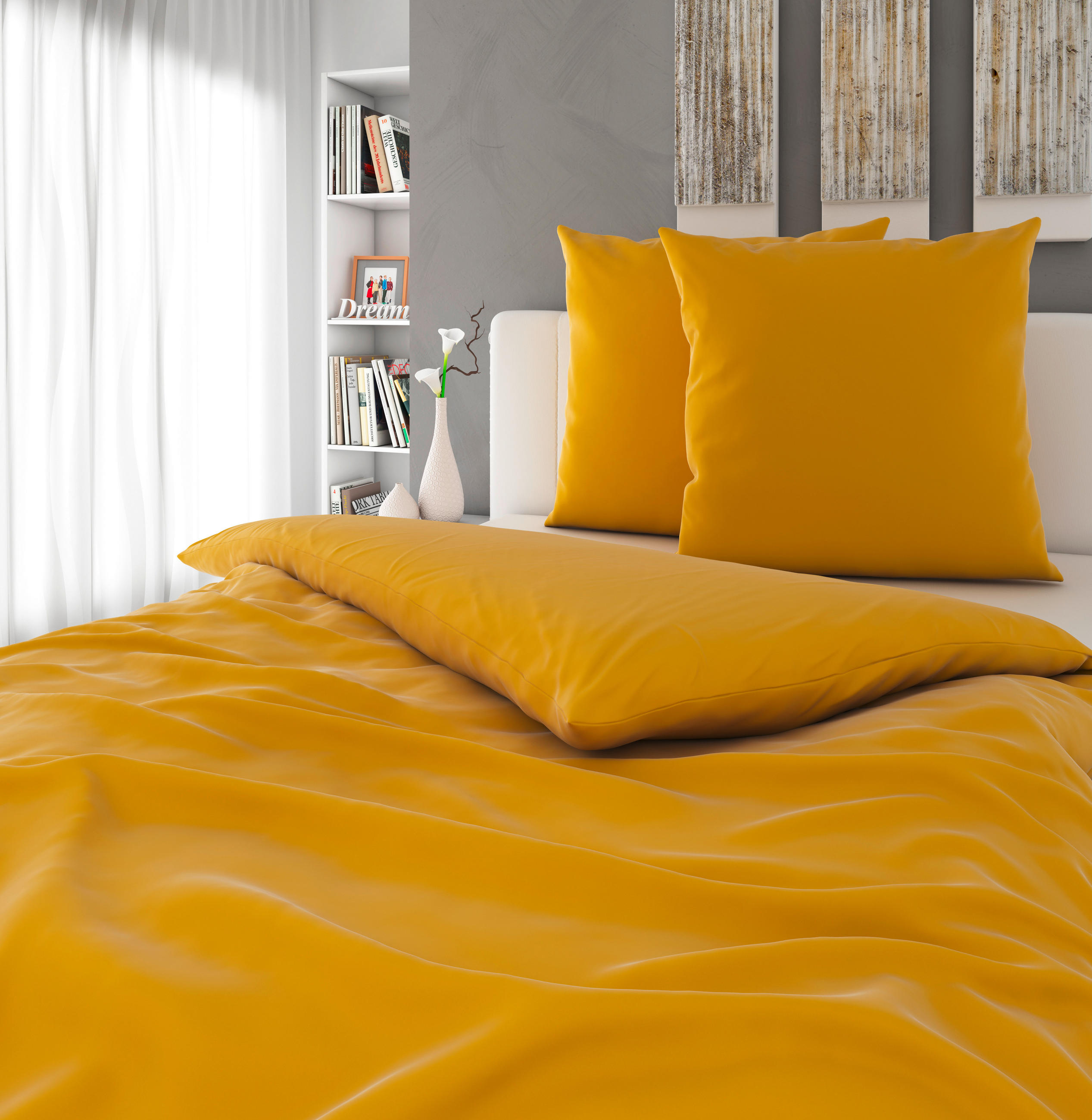 BETTWÄSCHE Segesta Satin 200/200 cm  - Goldfarben, MODERN, Textil (200/200cm) - Novel