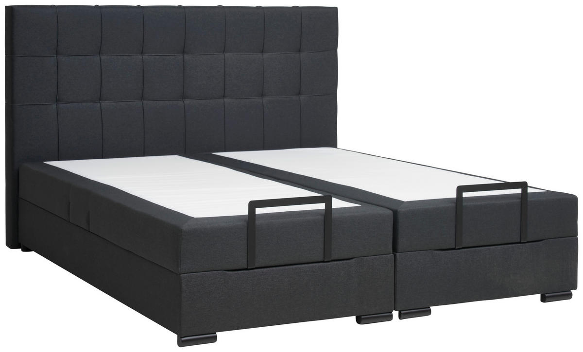 BOXSPRINGBETT 180/200 cm  in Anthrazit  - Anthrazit/Schwarz, Konventionell, Holz/Holzwerkstoff (180/200cm) - Moderano