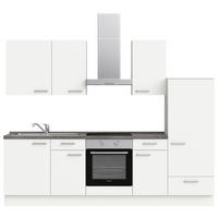 KÜCHENLEERBLOCK 270 cm   in Weiß, Schieferfarben  - Schieferfarben/Edelstahlfarben, MODERN, Holzwerkstoff/Metall (270cm) - Nobilia