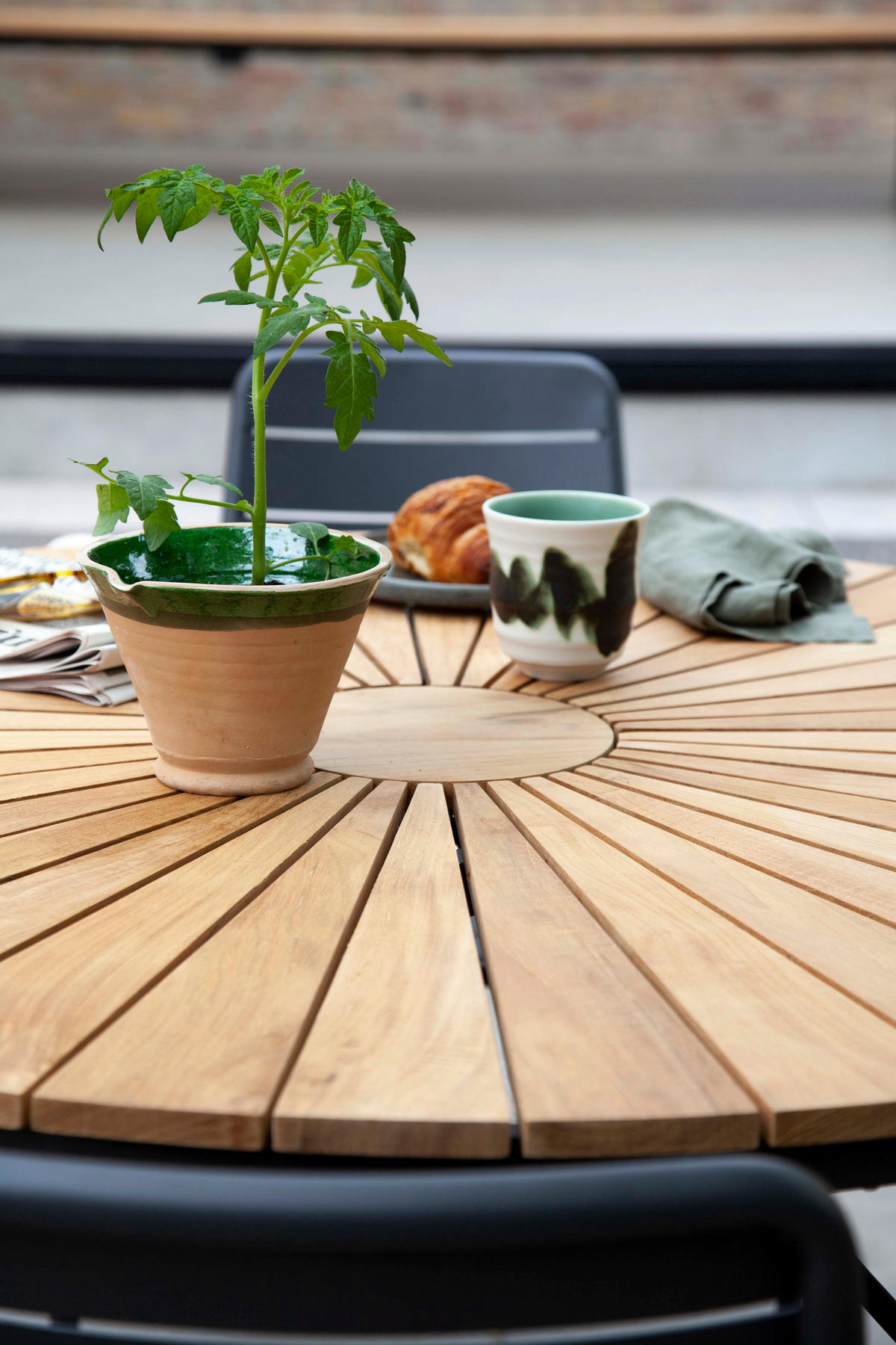 GARTENTISCHGRUPPE Teakholz vollmassiv Aluminium  - Anthrazit/Teakfarben, Natur, Holz/Metall (160/160/78cm) - Gardenson
