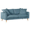 BIGSOFA in Cord Petrol  - Petrol/Naturfarben, Romantik / Landhaus, Holz/Textil (220/69/100cm) - Landscape