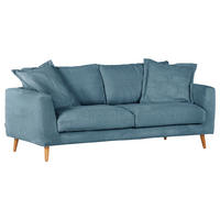 BIGSOFA in Cord Petrol  - Petrol/Naturfarben, Romantik / Landhaus, Holz/Textil (220/69/100cm) - Landscape