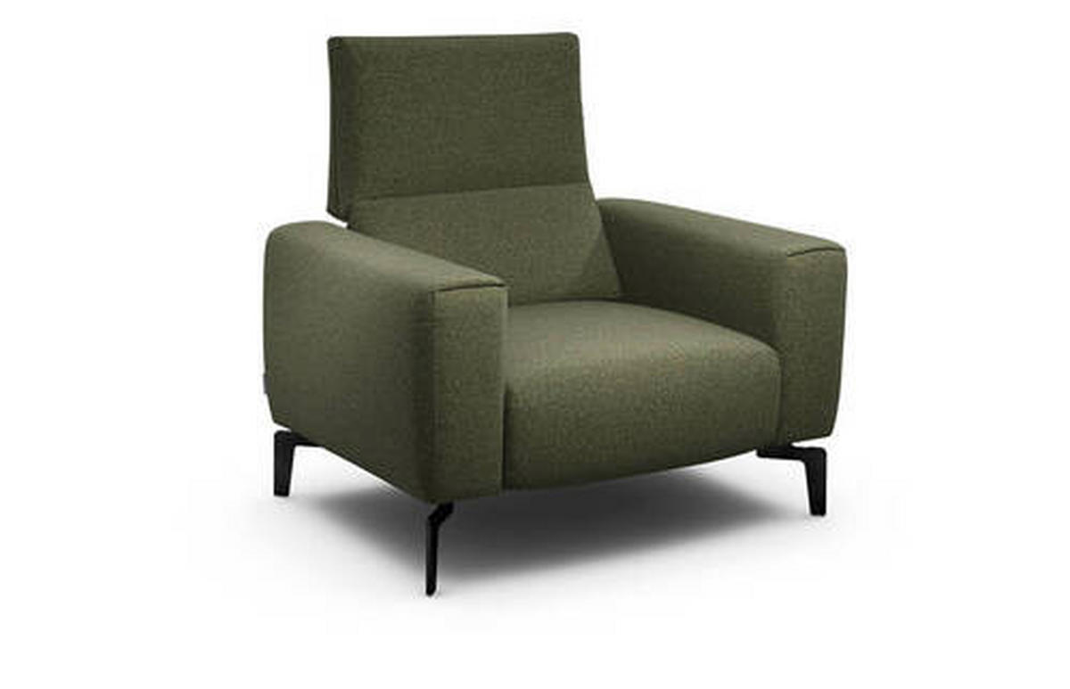 SESSEL in Chenille Waldgrün  - Waldgrün/Schwarz, Design, Textil/Metall (110/85/86-94cm) - SENSOO