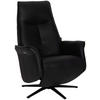 RELAXSESSEL Lederlook Echtleder    - Schwarz, Design, Leder/Holz (79/110/83cm) - Livetastic