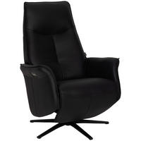 RELAXSESSEL Lederlook Echtleder    - Schwarz, Design, Leder/Holz (79/110/83cm) - Livetastic