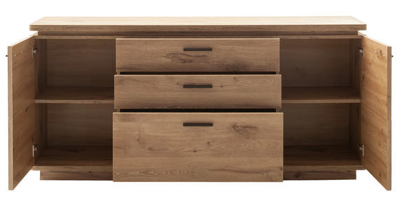SIDEBOARD  170/81/44 cm 3 Schublade(n)  - Eichefarben/Anthrazit, KONVENTIONELL, Holzwerkstoff/Metall (170/81/44cm) - Cantus