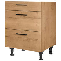 SCHUBKASTENUNTERSCHRANK 60/87/56 cm  in Eichefarben  - Eichefarben/Schwarz, MODERN, Holzwerkstoff/Metall (60/87/56cm) - Nobilia