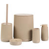 BAD-ACCESSOIRE-SET Kunststoff  - Taupe, Design, Kunststoff - Novel