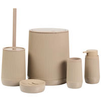 BAD-ACCESSOIRE-SET Kunststoff  - Taupe, Design, Kunststoff - Novel