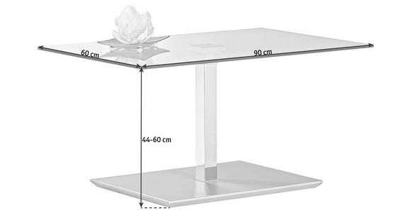 COUCHTISCH in Glas, Holzwerkstoff 90/60/44 cm  - Chromfarben, Design, Glas/Holzwerkstoff (90/60/44cm) - Venda