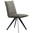 STUHL Webstoff Schwarz, Dunkelgrau Buche massiv  - Dunkelgrau/Schwarz, Basics, Holz/Textil (46/91/61cm) - Carryhome