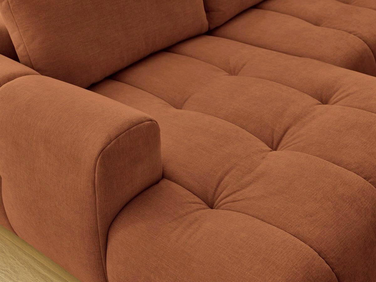 WOHNLANDSCHAFT  FUJI  Orange Leinenoptik  - Schwarz/Orange, MODERN, Kunststoff/Textil (160/377/204cm)