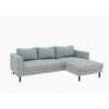 ECKSOFA Grau Struktur  - Schwarz/Grau, MODERN, Textil/Metall (232/161cm) - Trendmanufaktur