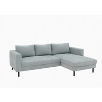 ECKSOFA  in Struktur Grau  232/161 cm  - Schwarz/Grau, MODERN, Textil/Metall (232/161cm) - Trendmanufaktur