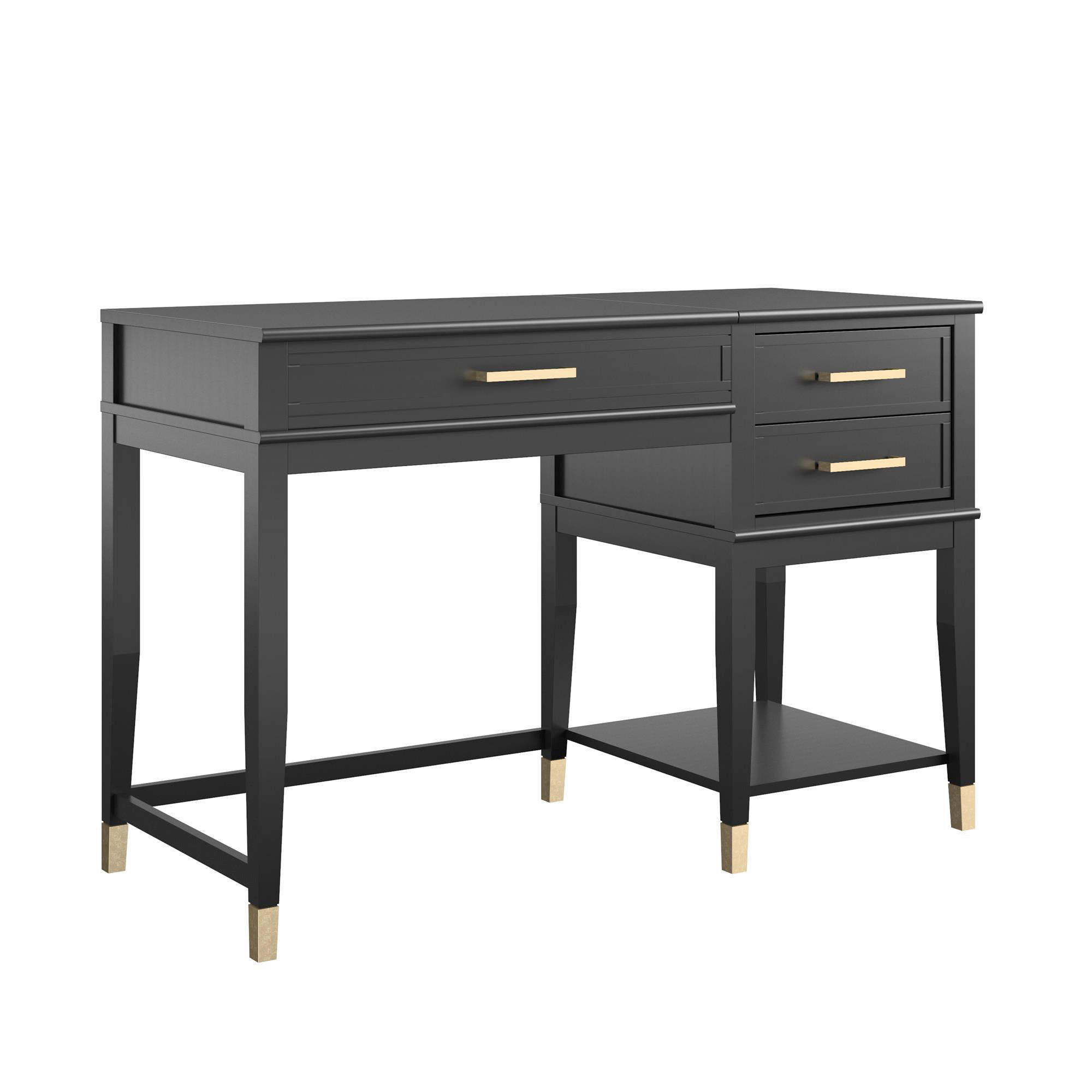 SCHREIBTISCH 115/77/49 cm Schwarz  - Goldfarben/Schwarz, Design, Holzwerkstoff/Metall (115/77/49cm) - MID.YOU