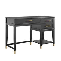 SCHREIBTISCH 115/77/49 cm Schwarz  - Goldfarben/Schwarz, Design, Holzwerkstoff/Metall (115/77/49cm) - MID.YOU