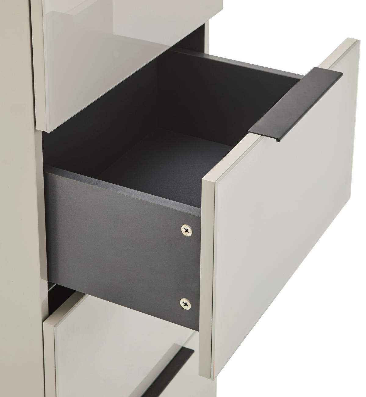 KOMMODE , 45/99,7/42 cm, 4 Schublade(n)  - Kaschmir/Schwarz, Design, Glas/Holzwerkstoff (45/99,7/42cm) - Novel