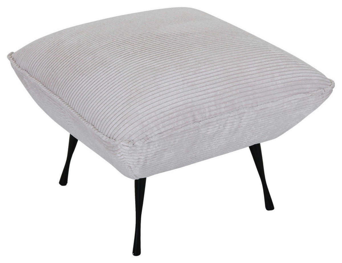 HOCKER Cord Beige  - Beige/Schwarz, KONVENTIONELL, Textil/Metall (60/49/53cm) - Carryhome