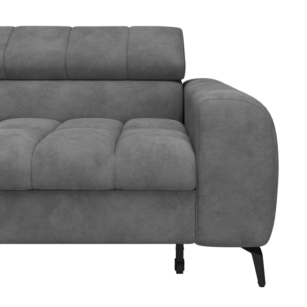ECKSOFA in Dunkelgrau  - Dunkelgrau/Schwarz, Trend, Kunststoff/Textil (203/261cm) - Livetastic