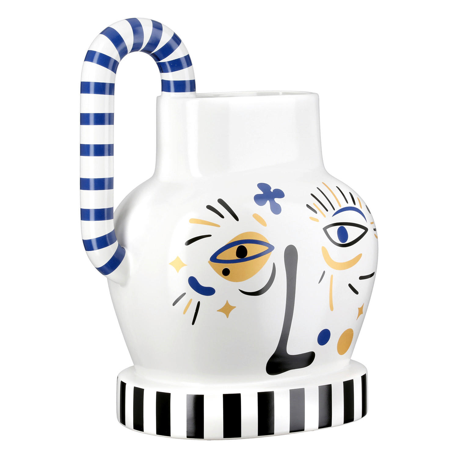 DEKOVASE  - Schwarz/Weiß, LIFESTYLE, Keramik (24/23/15cm)