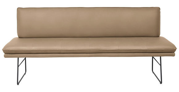 SITZBANK in Metall, Textil Schwarz, Sandfarben  - Sandfarben/Schwarz, Design, Textil/Metall (195/87/65cm) - Dieter Knoll