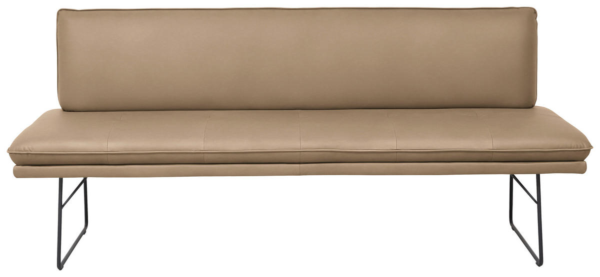 SITZBANK in Metall, Textil Schwarz, Sandfarben  - Sandfarben/Schwarz, Design, Textil/Metall (195/87/65cm) - Dieter Knoll