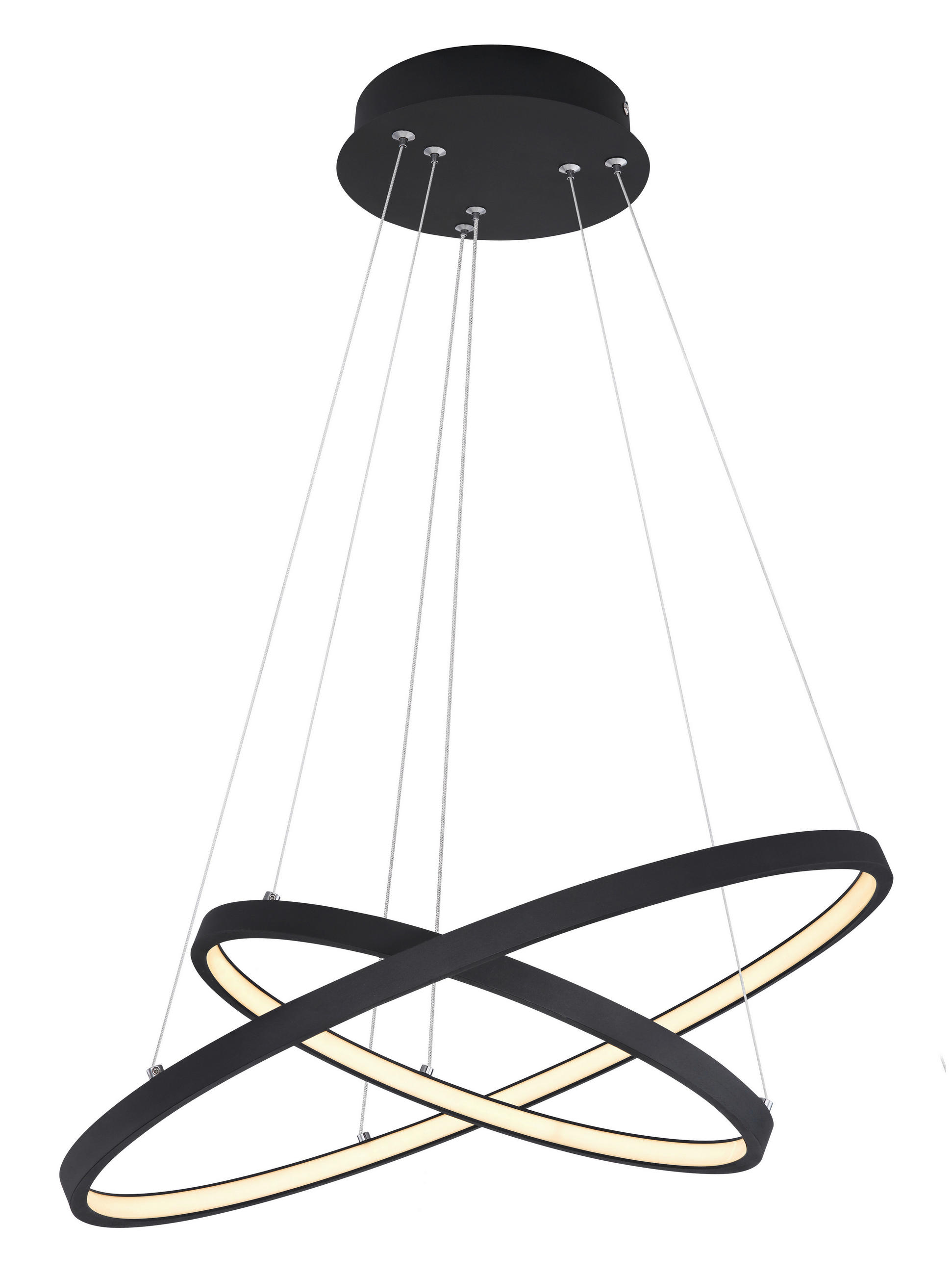 LED-HÄNGELEUCHTE 51 cm  - Opal/Schwarz, LIFESTYLE, Kunststoff/Metall (51cm) - Novel