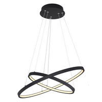 LED-HÄNGELEUCHTE   51 cm  - Opal/Schwarz, Lifestyle, Kunststoff/Metall (51cm) - Novel