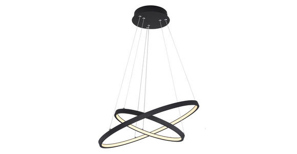 LED-HÄNGELEUCHTE 51 cm - Opal/Schwarz, LIFESTYLE, Kunststoff/Metall (51cm) - Novel