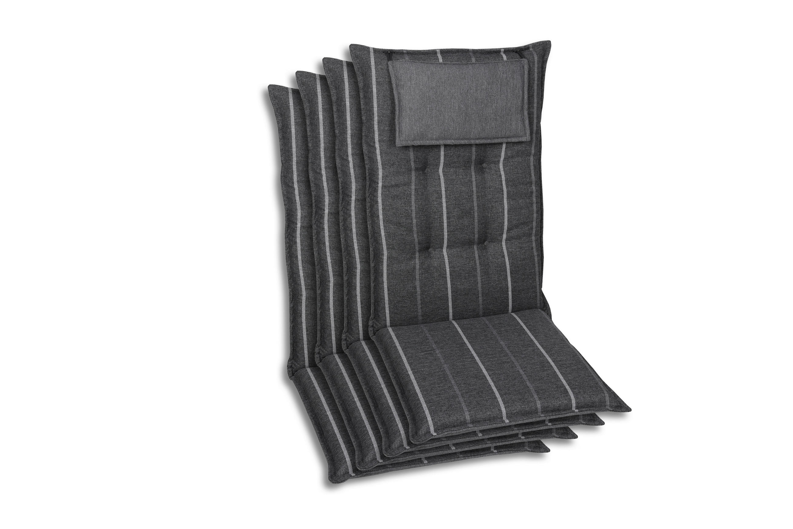 XXXLutz Sesselauflagenset Anthrazit, Grau 50x7x120 cm