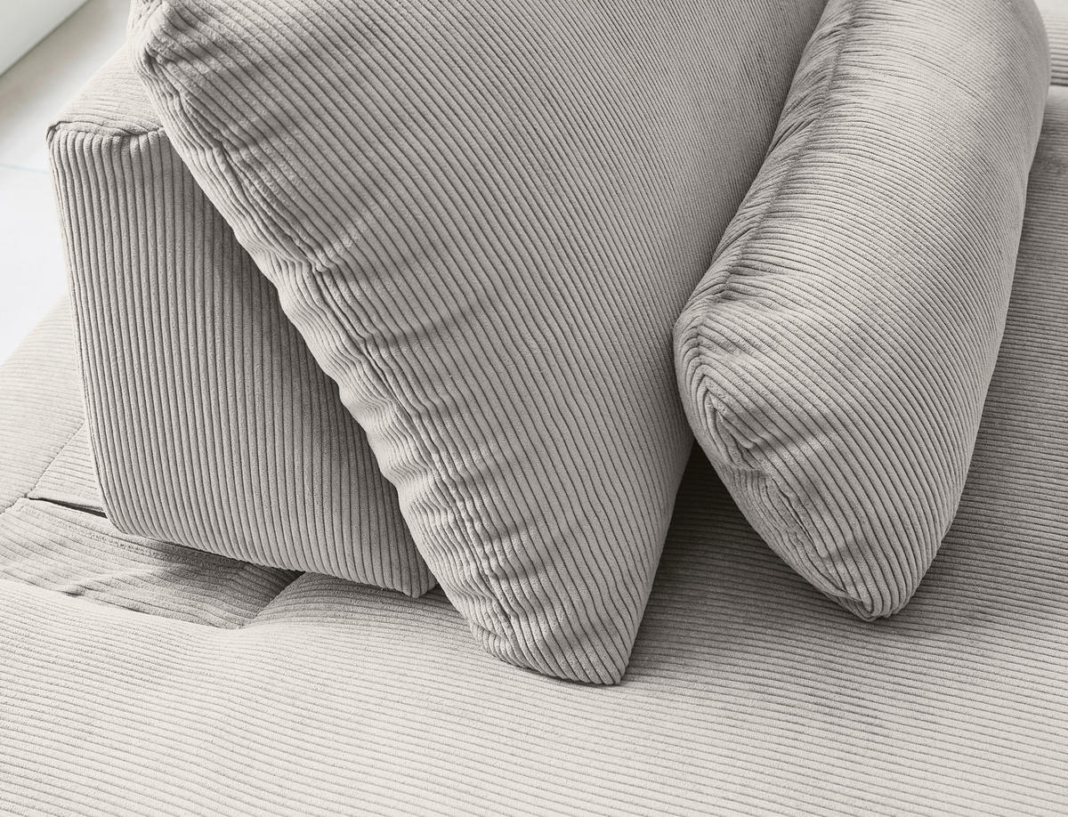 ECKSOFA in Feincord Hellgrau  242/316 cm  - Hellgrau/Schwarz, Design, Kunststoff/Textil (242/316cm) - Niels Andersson