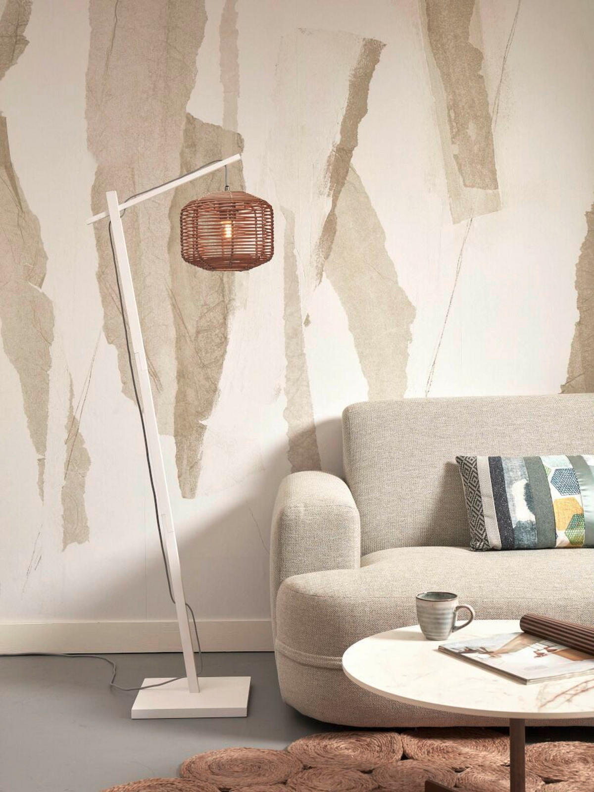 GOLVLAMPA GOOD&MOJO  30/55/150 cm    - vit/naturfärgad, Trend (30/55/150cm) - Good & Mojo