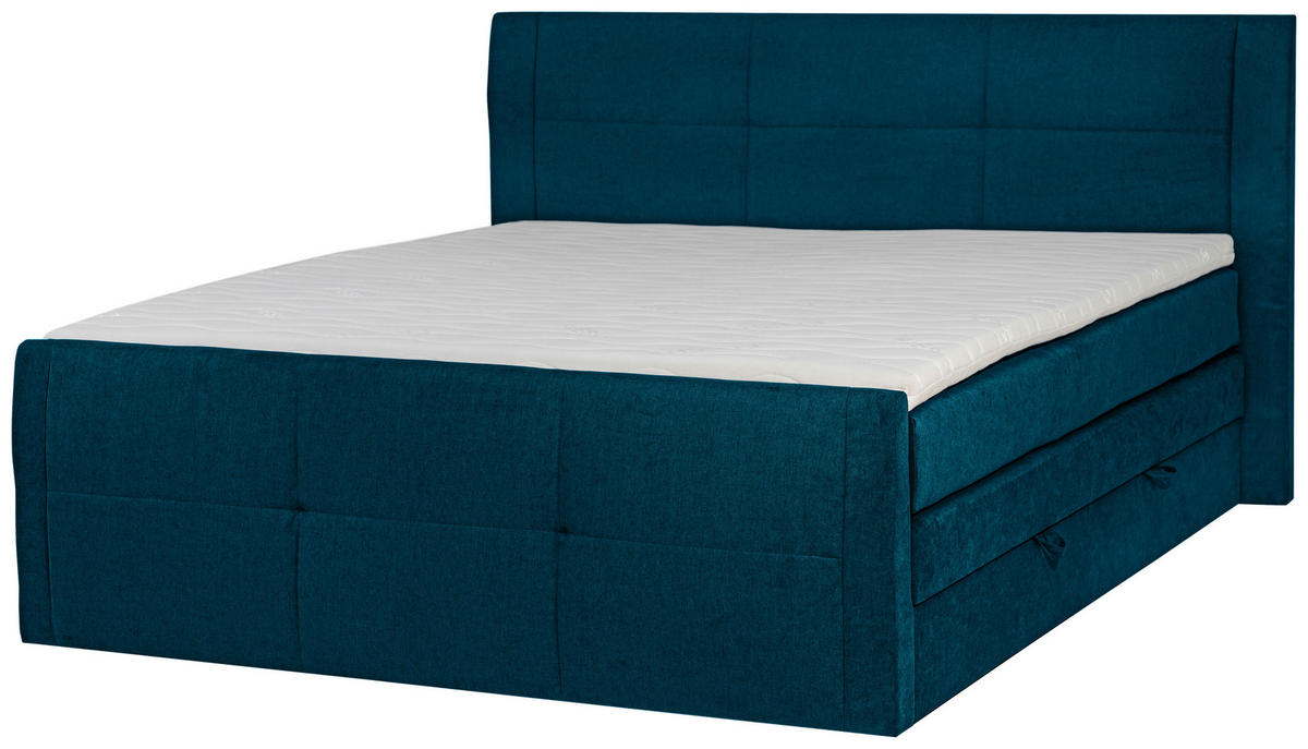 BOXSPRINGBETT 180/200 cm  in Petrol  - Petrol/Schwarz, KONVENTIONELL, Kunststoff/Textil (180/200cm) - Boxxx