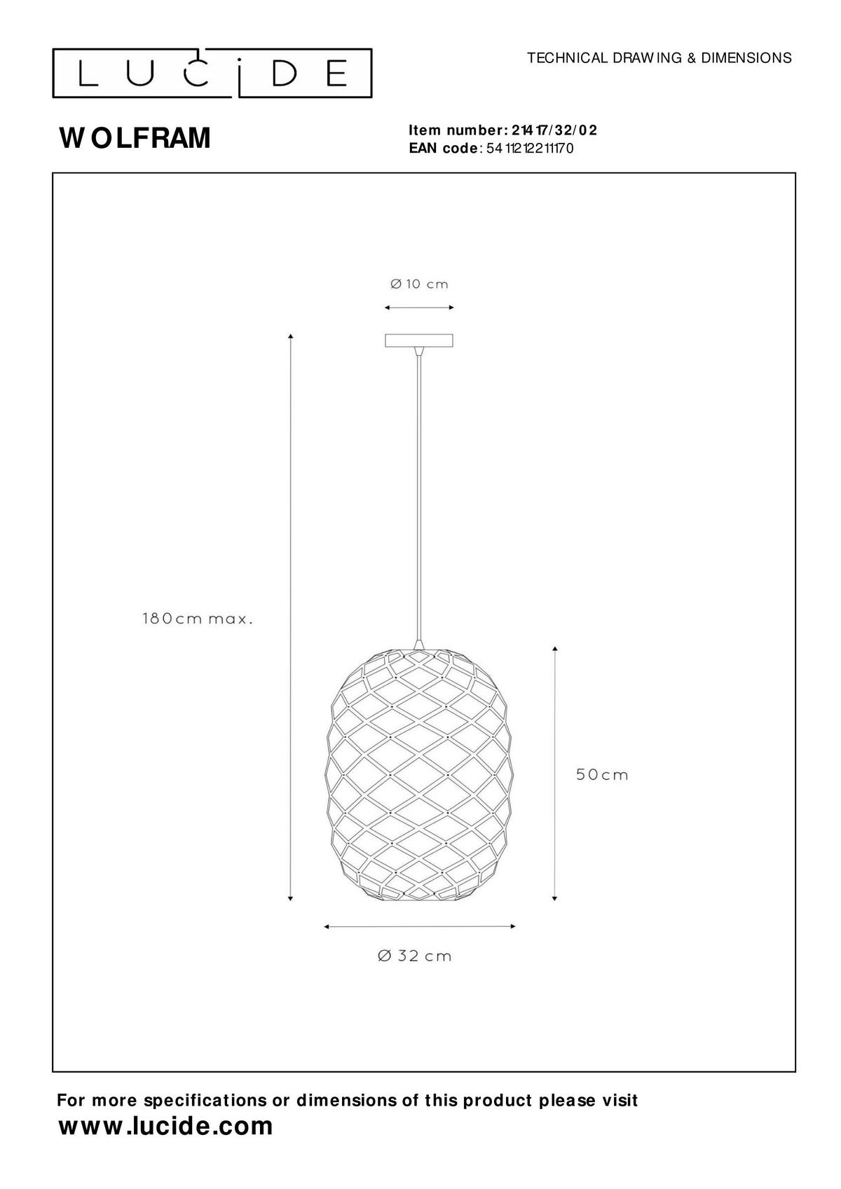 HÄNGELEUCHTE 32/180 cm  - Messingfarben, KONVENTIONELL, Metall (32/180cm) - Lucide