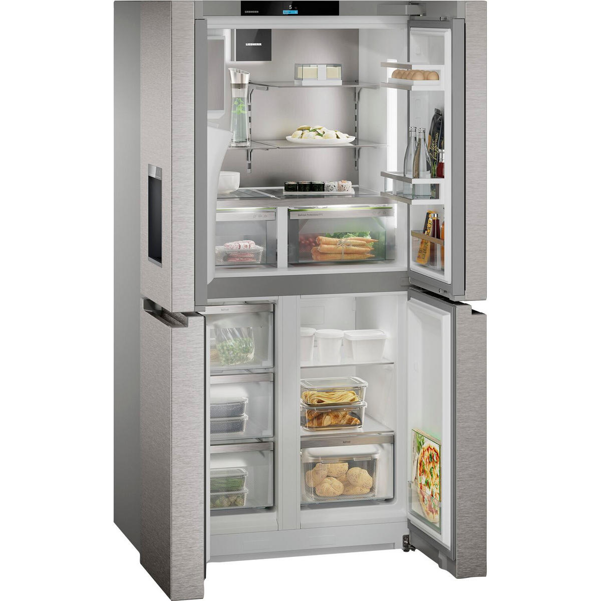 FRENCH-DOOR MBSDDI9058  - Silberfarben, Basics, Glas/Metall (90,6/180,5/74,5cm) - Liebherr