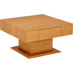 COUCHTISCH in Holz 80/80/44 cm  - Eichefarben/Nickelfarben, KONVENTIONELL, Holz/Metall (80/80/44cm) - Voleo